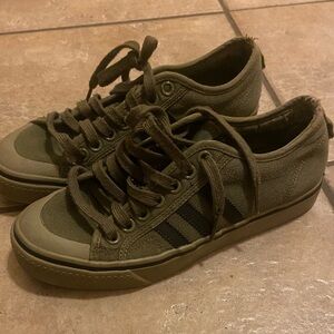 Adidas Olive Green Canvas Sneakers